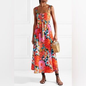 Mara Hoffman Mei Floral Lace-Up Dress Sz 8